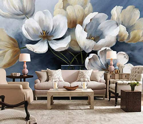 Tulip Flower Wall Mural Oil Painting Wall Art Vintage-le-home-chic.myshopify.com-WALLPAPER