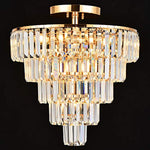 Crystal Chandelier 10 Lights Dimmable Gold-Semi Flush Mount-le-home-chic.myshopify.com-LIGHTENING