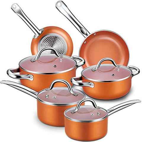Nonstick Cookware Set, 10-Piece Pots and Pans (Copper)-le-home-chic.myshopify.com-COOKWARE