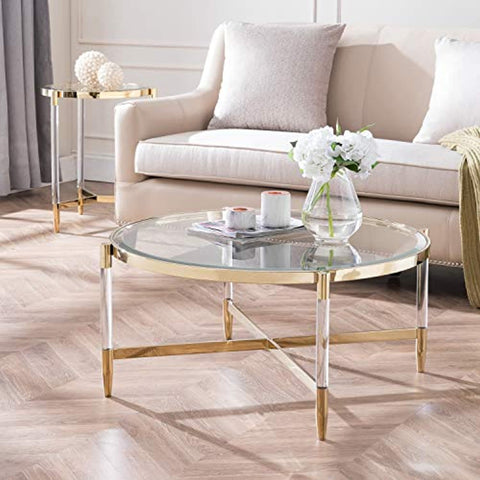 Acrylic & Gold Chic Coffee Table (ART DECO)-le-home-chic.myshopify.com-COFFEE TABLE