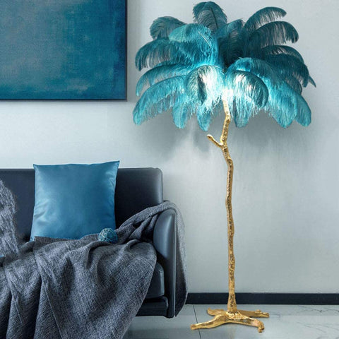 Nordic Ostrich Feather Floor Lamp - Modern Luxury Copper-le-home-chic.myshopify.com-FEATHER FLOOR LAMP