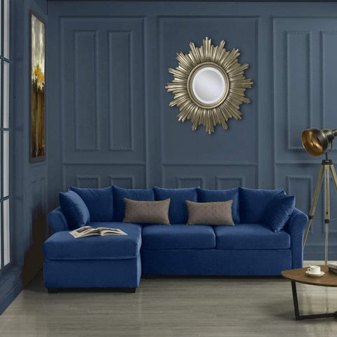 Velvet Sectional Sofa, L-Shape W/Extra Wide Chaise-le-home-chic.myshopify.com-SECTIONAL SOFA