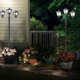 72" Solar Lamp Post Lights Outdoor, Triple-Head Street-le-home-chic.myshopify.com-OUTDOOR LIGHTS