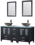 60Inch Black Bathroom Vanity and Sink Combo Double Vanity-le-home-chic.myshopify.com-BATHROOM VANITY SET