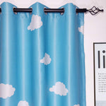 1 Pair Blue and White Cloud Semi-Blackout Curtains (Blue, 2 x 39x84 Inch)-le-home-chic.myshopify.com-CURTAINS