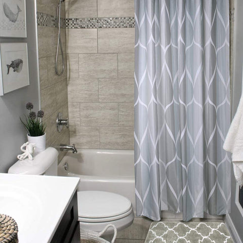 Grey Water/Teardrop Cloth Shower Curtain Waterproof-le-home-chic.myshopify.com-SHOWER CURTAIN