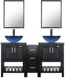 60’’ Bathroom Vanity Sink Combo Black W/Side Cabinet-le-home-chic.myshopify.com-BATHROOM VANITY SET