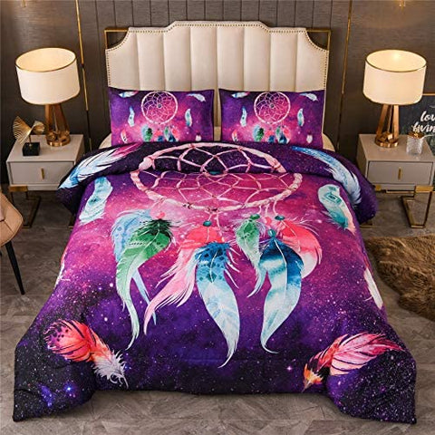 Galaxy Dreamcatcher Boho Chic Design Comforter Set-le-home-chic.myshopify.com-COMFOTER SET
