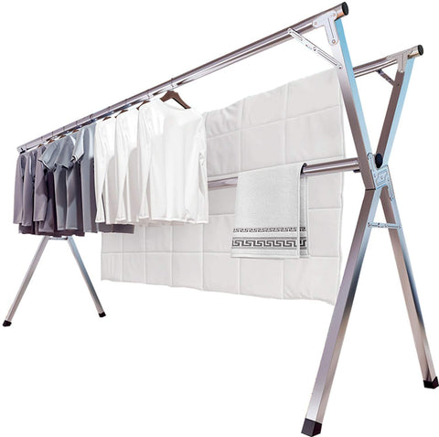 2M/79 Inches Stainless Steel Garment Rack-Foldable-le-home-chic.myshopify.com-DRYING RACK