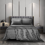 6 Piece Satin Italian Style Bed Sheet Set Deep Pocket Stripes 1800 Luxury-le-home-chic.myshopify.com-BEDDING SET