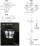 72" Solar Lamp Post Lights Outdoor, Triple-Head Street-le-home-chic.myshopify.com-OUTDOOR LIGHTS