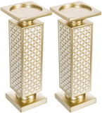 Diamond Lattice Decorative Pillar Candle Holders, Set of 2-le-home-chic.myshopify.com-CANDLE SET