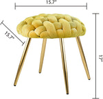 17'' Round Velvet Vanity Stool with Gold Legs-le-home-chic.myshopify.com-OTTOMAN