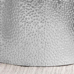 Modern Round Hammered Iron Accent Table (2 Pack) -Silver-le-home-chic.myshopify.com-END TABLES SET