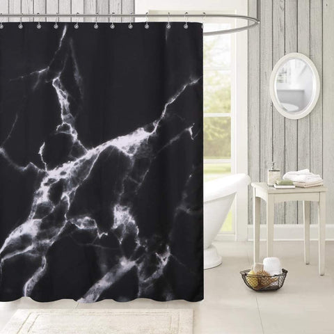 Heavy Duty Black Fabric Shower Curtain-3D Crack Design-le-home-chic.myshopify.com-SHOWER CURTAIN