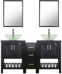 60’’ Bathroom Vanity Sink Combo Black W/Side Cabinet-le-home-chic.myshopify.com-BATHROOM VANITY SET