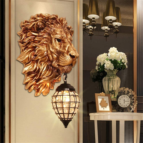 Lion Head Wall Sconce - Gold Luxury Fixtures-le-home-chic.myshopify.com-LION WALL SCONE