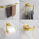 Double Bath Towel Bar Rack Shelf Caddy Accessory Set-le-home-chic.myshopify.com-BATHROOM HARDWARE