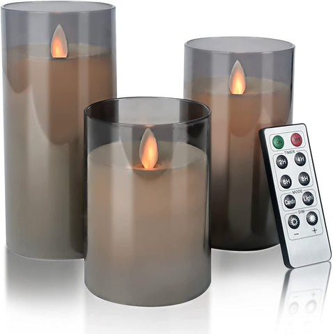 Flameless Candles Flickering with Remote, Battery Operated Pack of 3-le-home-chic.myshopify.com-CANDLES