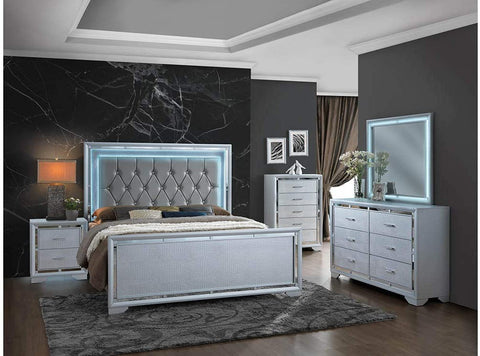 GLAM Panel Bedroom Set - 5 pc. (Queen)-le-home-chic.myshopify.com-BEDROOM SET