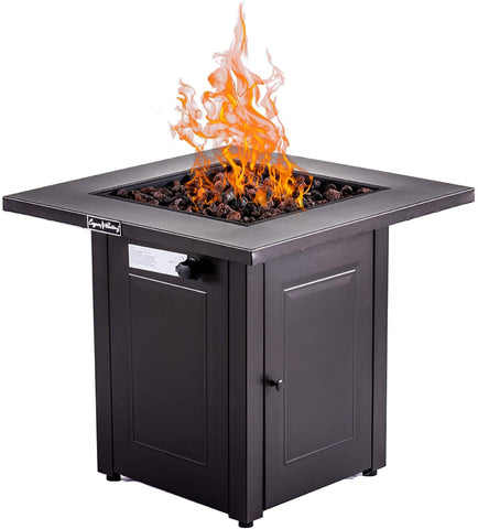 28-Inch Propane Fire Pit Table Gas Square Outdoor-le-home-chic.myshopify.com-LE HOME CHIC
