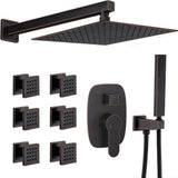 12 Inch Ceiling Rainfall Shower Faucet System With 6 PCS Body Jets-le-home-chic.myshopify.com-SHOWERHEADS