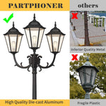 Outdoor Lamp Post Light 3-Head, Waterproof Hexagon Black-le-home-chic.myshopify.com-OUTDOOR LIGHTS
