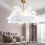 Nordic Modern Chandelier 3 Lights Ostrich Feather-le-home-chic.myshopify.com-FEATHER CHANDELIER