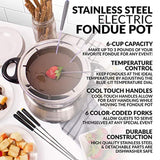 6-Cup Stainless Steel Electric Fondue Pot with Temperature Contro-le-home-chic.myshopify.com-FONDUE POT SET