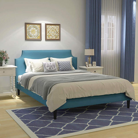 Upholstered Button Tufted Platform Bed with Headboard-le-home-chic.myshopify.com-BED