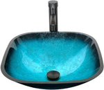 24'' Bathroom Vanity and Sink Combo W/Turquoise Glass Vessel Sink-le-home-chic.myshopify.com-BATHROOM VANITY SET