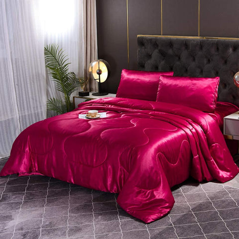 Satin Silky - Bed Set 3Pcs Luxury Comforter-le-home-chic.myshopify.com-COMFOTER SET