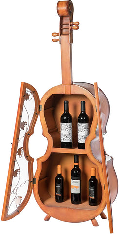 4.5 Feet Tall Violin Shaped Cabinet with 2 Shelf-le-home-chic.myshopify.com-WINE RACK