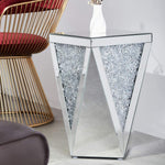 Mirrored End Table with Crystal Inlay, Square Modern Side Table-le-home-chic.myshopify.com-END TABLE
