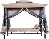 3 Person Gazebo Swing with Canopy and Mesh Walls-le-home-chic.myshopify.com-GAZEBO