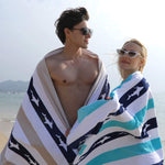 Oversized Beach Towel - Velour Cotton Print 35 x 70 Inch-le-home-chic.myshopify.com-TOWELS