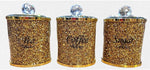 3PC Set of Tea Coffee Sugar Glass Canisters with Crystal Crushed Diamond-le-home-chic.myshopify.com-TEA CONTAINERS