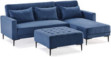 Sectional Sofa Bed Modern Velvet Convertible  L-Shaped-le-home-chic.myshopify.com-SECTIONAL SOFA