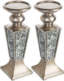 Pillar Candle Holder Set of 2-Best Wedding Gift (Silver)-le-home-chic.myshopify.com-CANDLE SET