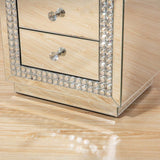 Mirrored Nightstand, Crystal End Table with 3-Drawers, Large-le-home-chic.myshopify.com-NIGHT STANDS