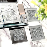 Glass Mirrored Coaster 4 Pack 4x4 inch, Crushed Diamond-le-home-chic.myshopify.com-COASTERS
