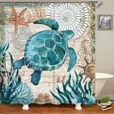 Sea Turtle Fabric Shower Curtain 72x72-le-home-chic.myshopify.com-SHOWER CURTAIN