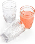 6 Pack Vintage Drinking Glasses, 12 oz Romantic Water Glasses-le-home-chic.myshopify.com-GLASSWARE