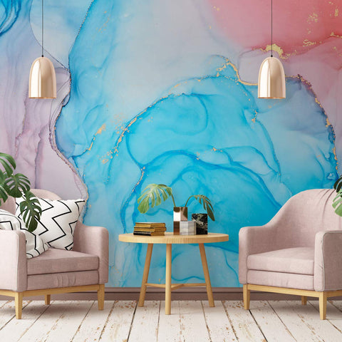 Marble Wall Mural Abstract Wallpaper Blue-le-home-chic.myshopify.com-WALLPAPER