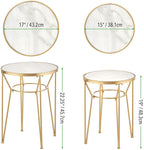 Round Metal & Marble in-Lay Accent Table with Hairpin Legs SET-le-home-chic.myshopify.com-ACCENT TABLE SET