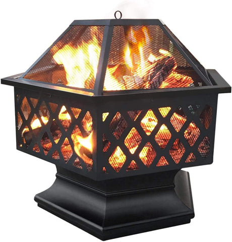 Hexagon Fire Pit Fireplace Portable  Iron Brazier-le-home-chic.myshopify.com-LE HOME CHIC