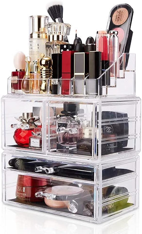 Makeup Organizer 3 Pieces Acrylic Cosmetic Storage-le-home-chic.myshopify.com-MAKE UP ORGANIZERS