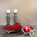 Pillar Candle Holder Set of 2-Best Wedding Gift (Silver)-le-home-chic.myshopify.com-CANDLE SET