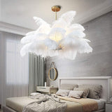 Nordic Modern Chandelier 3 Lights Ostrich Feather-le-home-chic.myshopify.com-FEATHER CHANDELIER