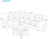 Sectional Sofa Set with Chaise Lounger and Storage Ottoman-le-home-chic.myshopify.com-SECTIONAL SOFA